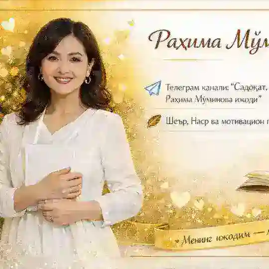 🌷САДОҚАТ.🌺РАҲИМА🌹 МЎМИНОВА 🌹ИЖОДИ✍ Telegram channel