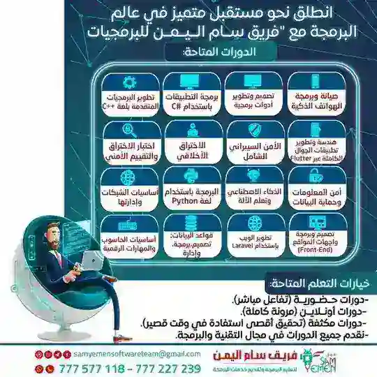 اعلان دورات فريق سام اليمن للبرمجيات Telegram Channel Avatar