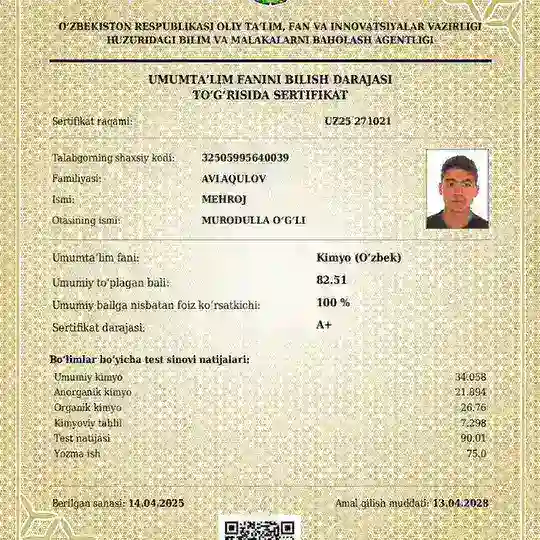 Ximik_Mehroj_Avlakulov Telegram Channel Avatar