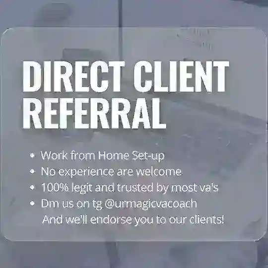 VA FOR DIRECT CLIENT REFERRAL 🫶🏼 Telegram Channel Avatar