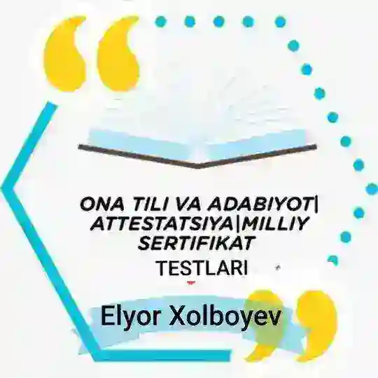 Ona tili va adabiyot (Milliy sertifikat) testlar 💡 Telegram Channel Avatar