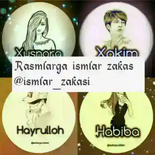 Rasmlarga ismlar va niklar zakasi