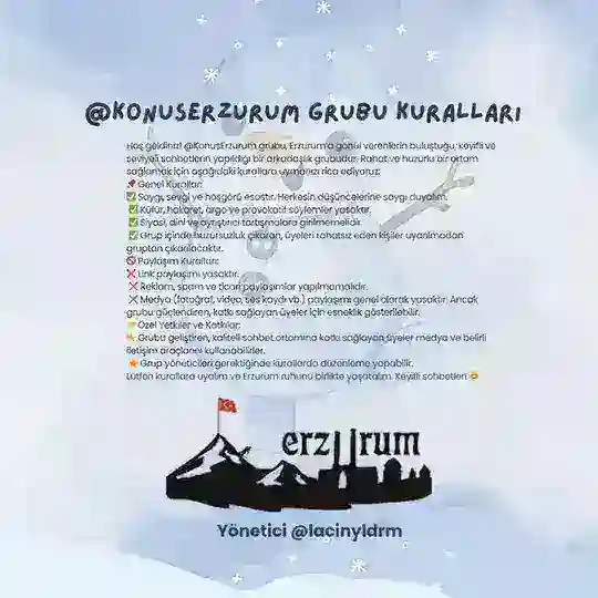 Erzurum Sohbet Grubu #sohbet #arkadaşlık #erzurum #seviyelisohbet #tanışma #atauni #atatürküniversitesi